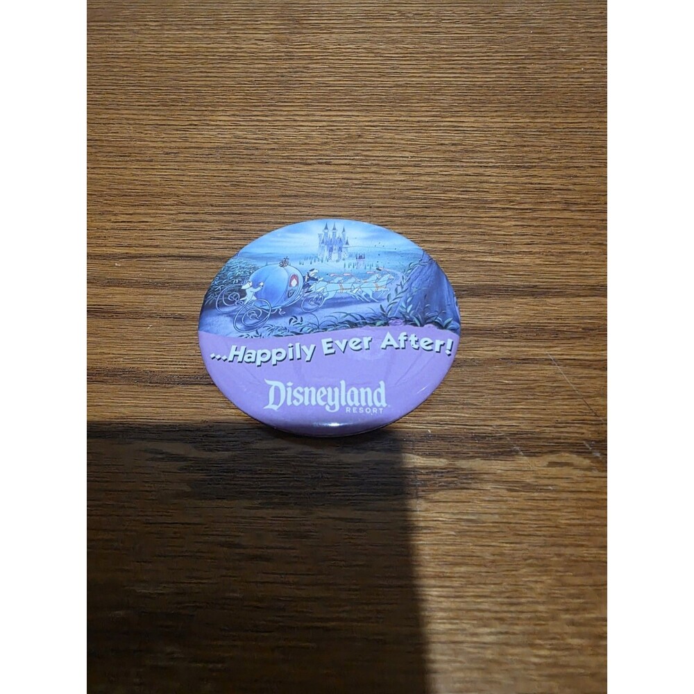 Vintage Disneyland Resorts "Happily Ever After" Button Pins Cinderella